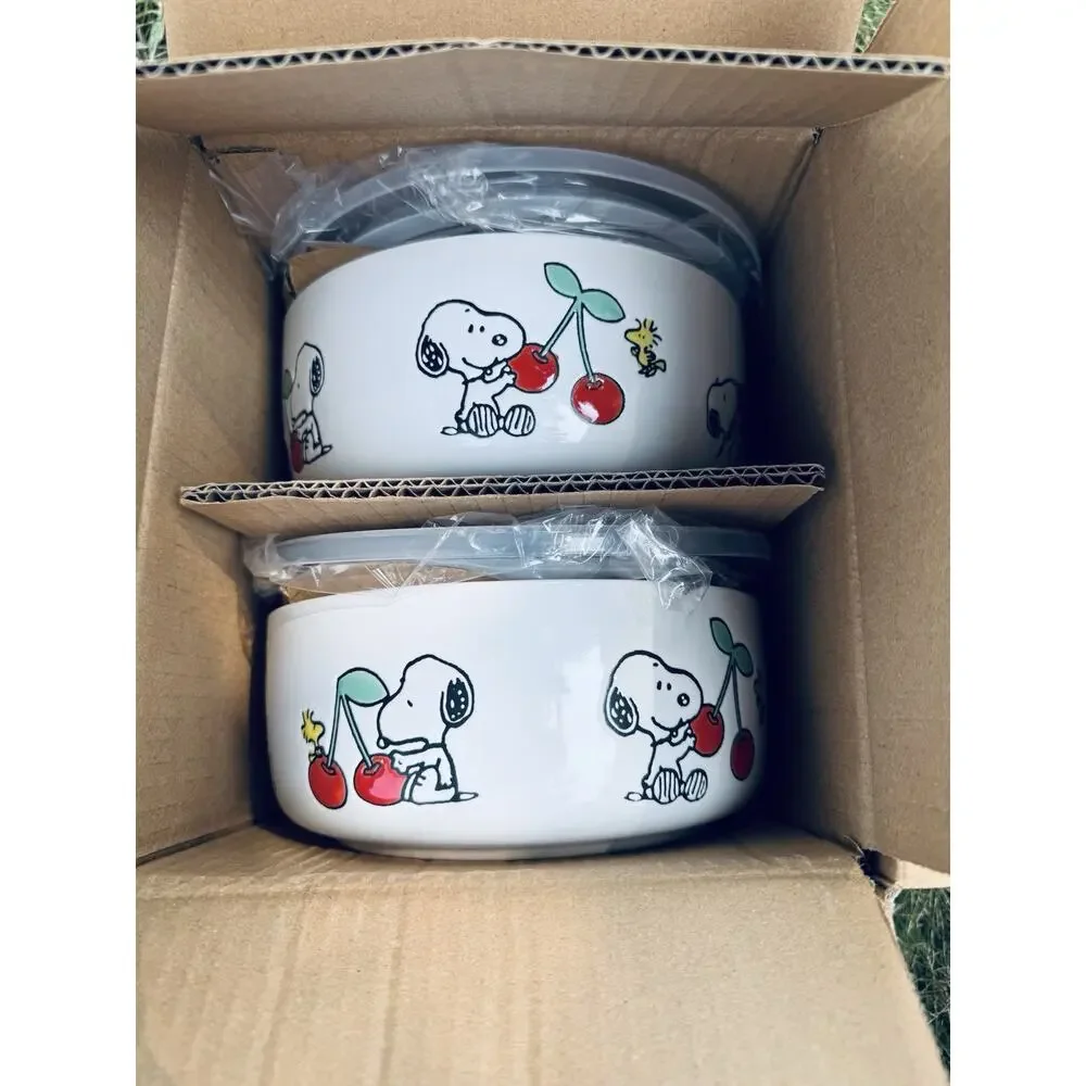 Peanuts 8 Piece Ceramic Food Storage set Containers & Lids